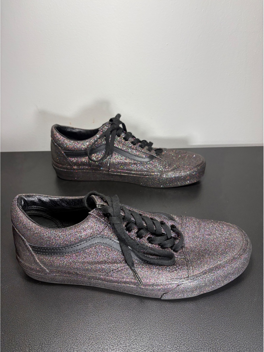 Unisex black rainbow glitter Vans Sneakers - M 9.5, W 11 - Picture 3 of 8